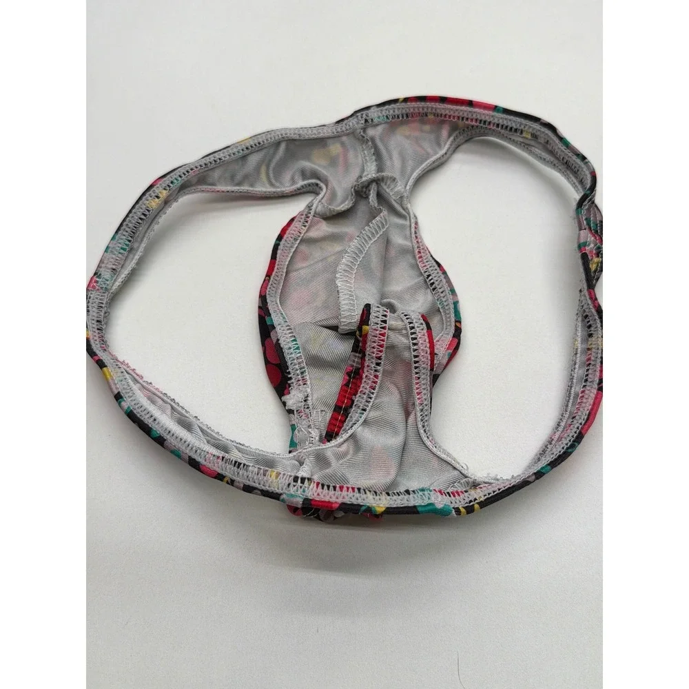 Mens Floral Print Low Rise Contour Pouch Thong T-Back Underwear Multi-Color